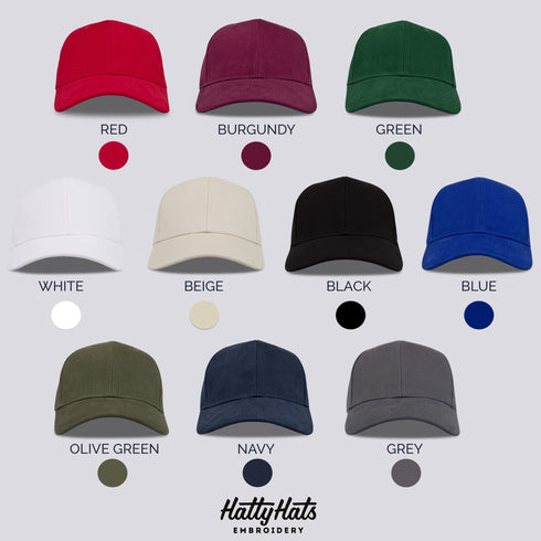 Plain Unisex Baseball Cap - 10 Colours Available